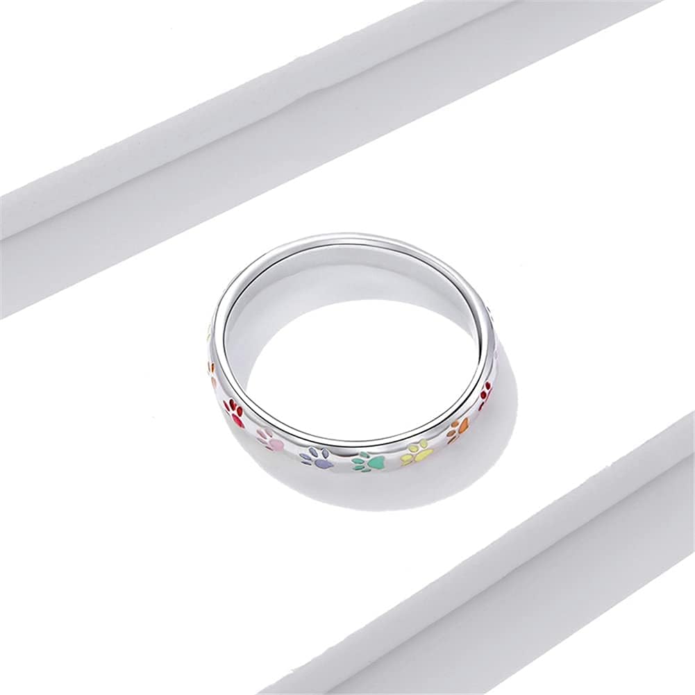 Sterling zilveren ring met pootafdruk.