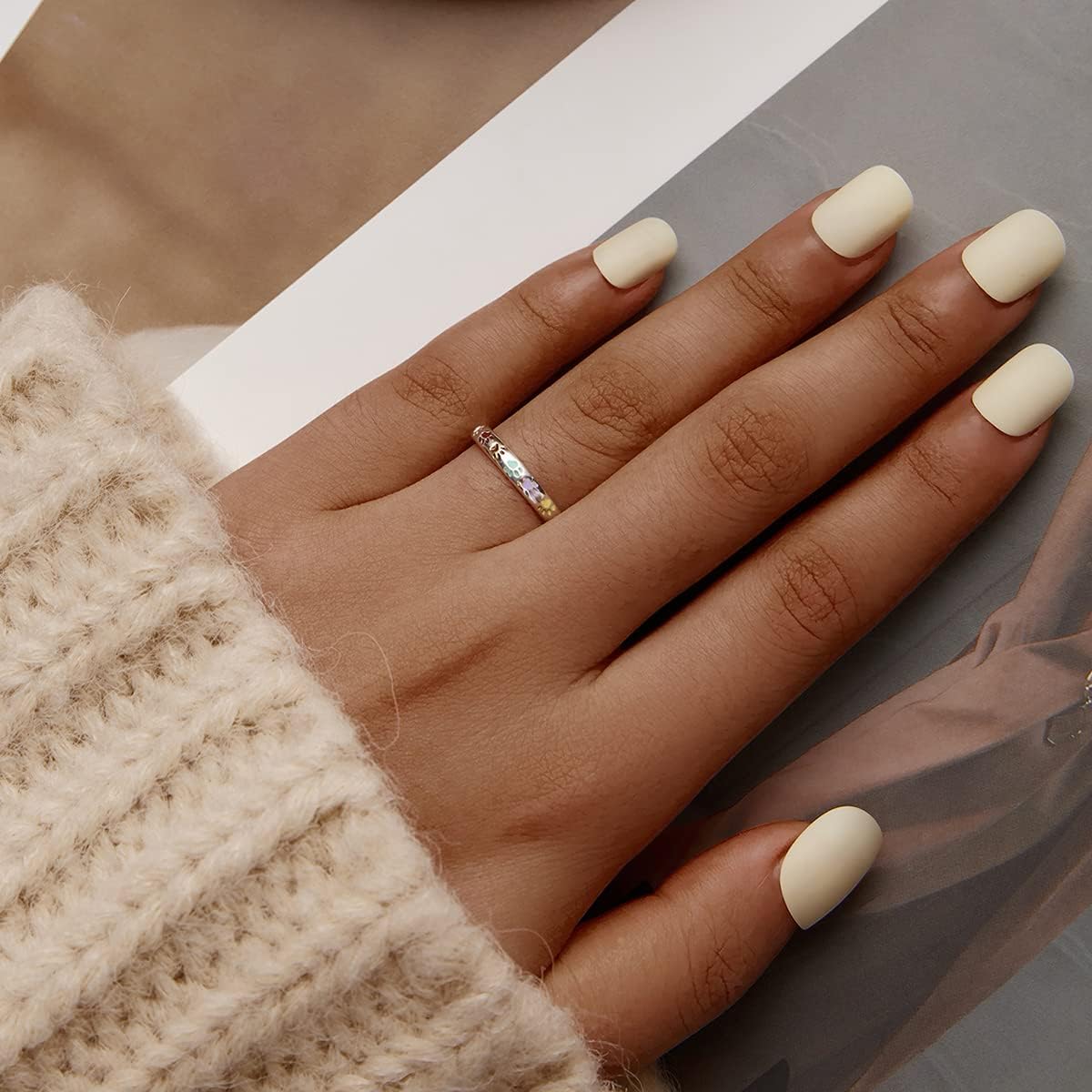 Sterling zilveren ring met pootafdruk.