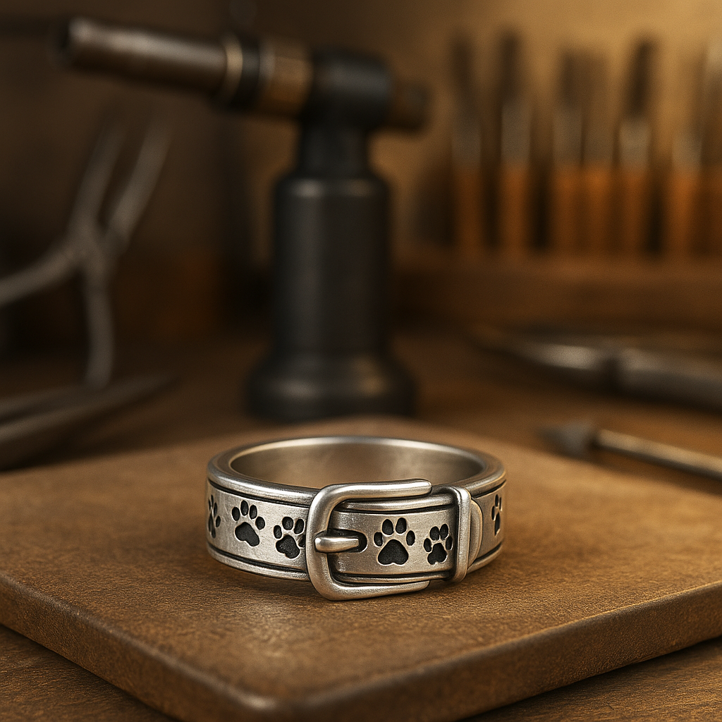 Een schattige en elegante halsbandring met hondenmotief.